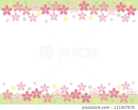 Cherry blossom frame white space stripe dot 111807670
