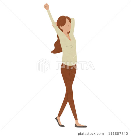 A woman stretching, a relaxed woman, a vector illustration of a businessman stretching his body and taking a breather 111807840