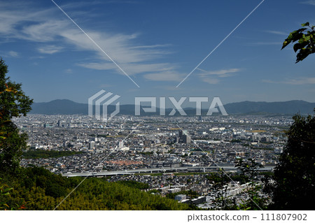 從奧野山展望廣場眺望大山崎町【京都府大山崎町】 111807902