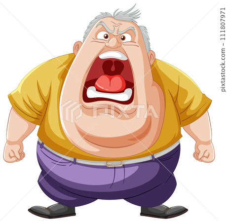 Angry Man Yelling Cartoon Illustration 111807971