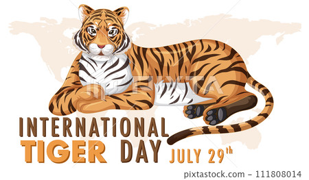 Celebrating International Tiger Day Illustration Celebrating International Tiger Day Illustration 111808014