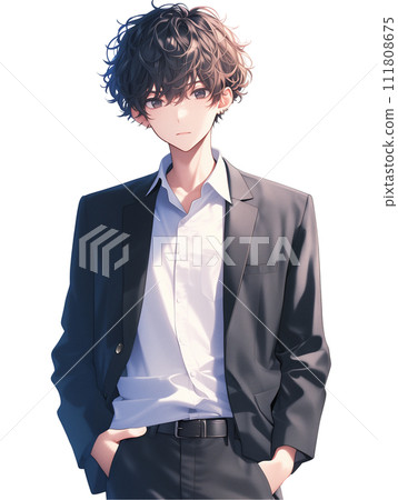 一個有著微捲和凌亂頭髮的男人（AI 生成的圖像） 111808675