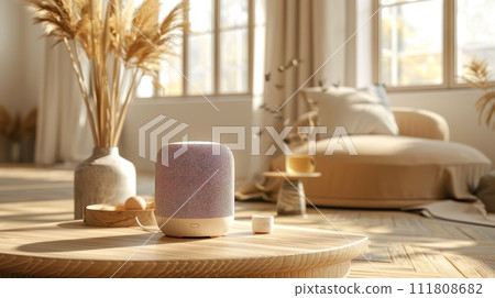 Smart speaker in modern living room 111808682