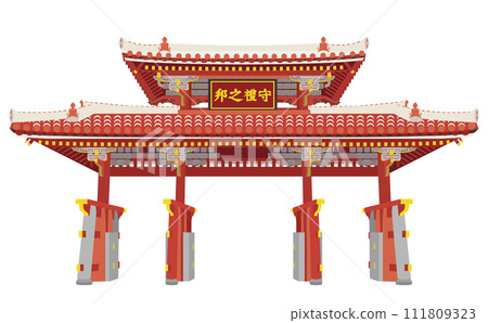 沖繩首里城 Shureimon/向量插畫 沖繩首里城 Shureimon/向量插畫 111809323