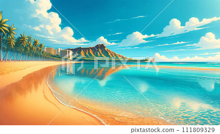 AI generated image Beautiful tropical beach 111809329