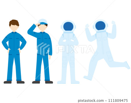 穿著太空相關制服的人類插圖集 穿著太空相關制服的人類插圖集 111809475