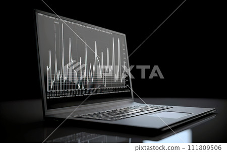 Abstract creative financial graph on modern laptop screen, forex and investment concept. Abstract creative financial graph on modern laptop screen, forex and investment concept. 111809506