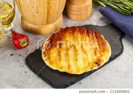 Grilled Greek traditional cheese - haloumi Grilled Greek traditional cheese - haloumi 111809801
