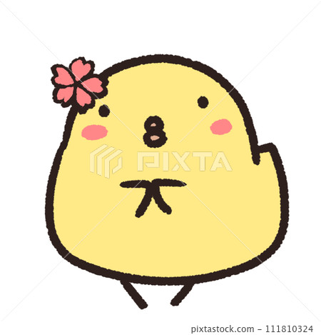 穿著櫻花裝扮的小雞 111810324