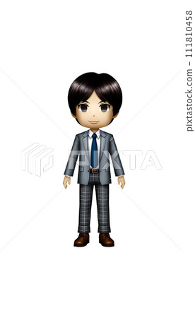 穿著灰色夾克和格子褲的時尚商人 111810458
