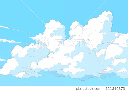 復古流行漫畫,動畫風格的藍天白雲(AI生成圖像) 復古流行漫畫,動畫風格的藍天白雲(AI生成圖像) 111810873