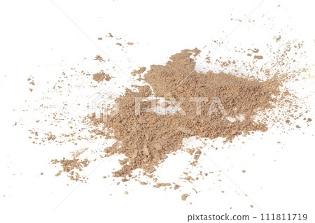 Loose powder for the face isolated on a white background. Loose powder for the face isolated on a white background. 111811719
