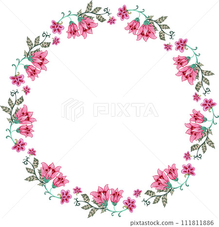 Colorful flowers watercolor with Ajrakh painting style Colorful flowers watercolor with Ajrakh painting style 111811886