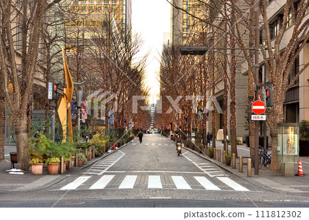 傍晚的東京丸之內仲通 111812302