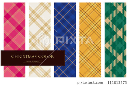 Pop and colorful Christmas color tweed check pattern set 111813373