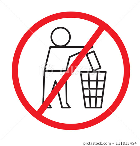 no littering sign symbol sticker icon no littering sign symbol sticker icon 111813454