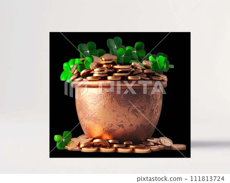 AI-generated content. St Patricks Day Pot of Gold 111813724