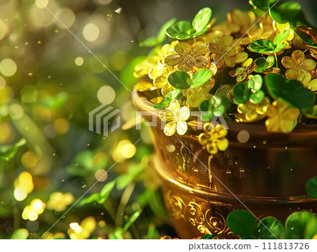 AI-generated content. St Patricks Day Pot of Gold 111813726