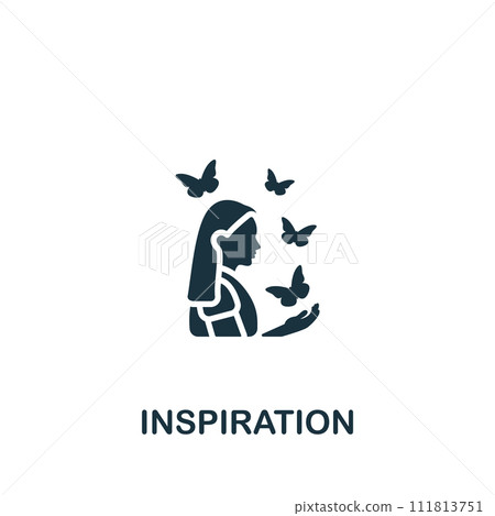 Inspiration icon. Monochrome simple sign from freelance collection. Inspiration icon for logo, templates, web design and infographics. 111813751