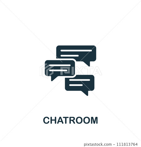 Chatroom icon. Monochrome simple sign from freelance collection. Chatroom icon for logo, templates, web design and infographics. Chatroom icon. Monochrome simple sign from freelance collection. Chatroom icon for logo, templates, web design and infographics. 111813764