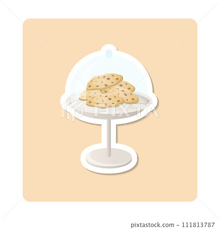 Donut sticker illustration. Round, bun, glaze, topping. Editable vector graphic design. Donut sticker illustration. Round, bun, glaze, topping. Editable vector graphic design. 111813787