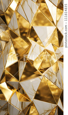 Triangles gold background. Polygonal surface. Futuristic Golden Design. Abstract wallpaper Triangles gold background. Polygonal surface. Futuristic Golden Design. Abstract wallpaper 111814835