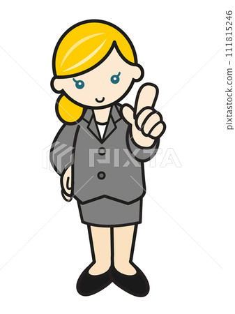 Western woman explaining 111815246