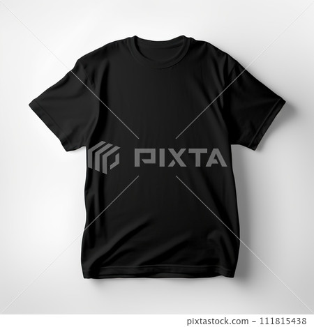 Black T-shirt isolated on white background. Mockup for placing your design. Black T-shirt isolated on white background. Mockup for placing your design. 111815438
