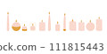 Set of diverse white candles.Vector illustration in cartoon flat style 111815443