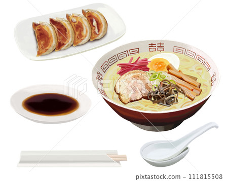 Ramen and Gyoza (tonkotsu ramen) Ramen and Gyoza (tonkotsu ramen) 111815508