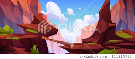 Log bridge in mountains Log bridge in mountains 111815752