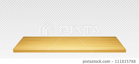 Wooden table top or shelf realistic vector mockup. Wooden table top or shelf realistic vector mockup. 111815788