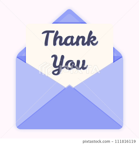 Purple Envelope with Thank You Letter Vector Illustration Purple Envelope with Thank You Letter Vector Illustration 111816119