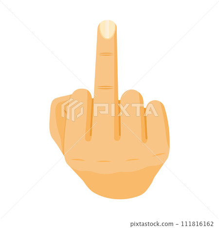 Middle Finger Gesture Flat Style Vector Illustration Middle Finger Gesture Flat Style Vector Illustration 111816162