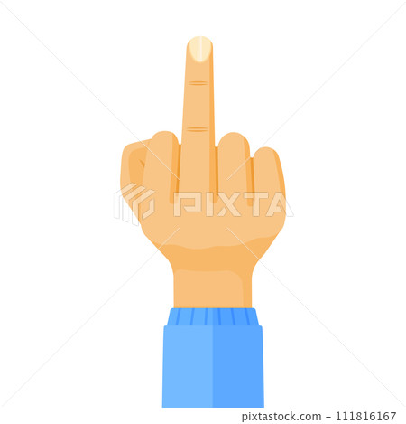 Middle Finger Gesture Flat Style Vector Illustration 111816167