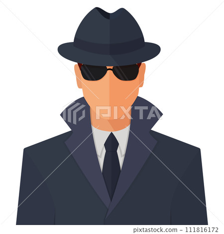 Spy Secret Agent Flat Vector Concept Illustration 111816172