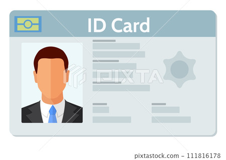 ID Identity Card Flat Style Design Vector Illustration 111816178