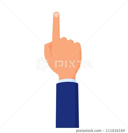 Hand with Pointing Finger Flat Cartoon Vector Illustration Hand with Pointing Finger Flat Cartoon Vector Illustration 111816184