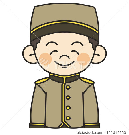 一名飯店男子麵向前方微笑的插圖 111816330