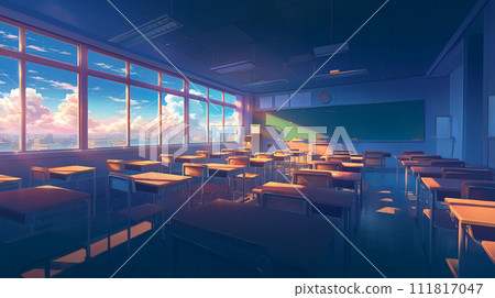 遊戲背景素材(黃昏的復古教室) 遊戲背景素材(黃昏的復古教室) 111817047