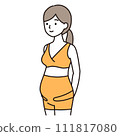 Simple touch - Illustration of a pregnant woman wearing a pelvic belt and girdle 111817080