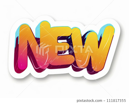 Lettering phrase- NEW. Text for Title or Headline. In Futuristic style. Lettering phrase- NEW. Text for Title or Headline. In Futuristic style. 111817355