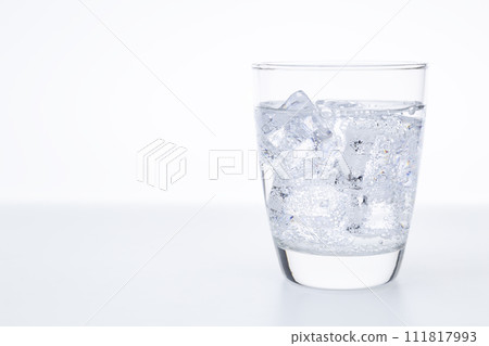 Carbonated water poured into the glass Carbonated water poured into the glass 111817993