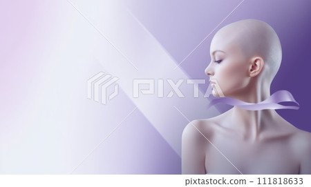 Unite for hope: a world of compassion against cancer, captured through the poignant symbol of a cancer ribbon on World Cancer Day. Unite for hope: a world of compassion against cancer, captured through the poignant symbol of a cancer ribbon on World Cancer Day. 111818633