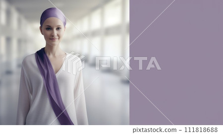 Unite for hope: a world of compassion against cancer, captured through the poignant symbol of a cancer ribbon on World Cancer Day. Unite for hope: a world of compassion against cancer, captured through the poignant symbol of a cancer ribbon on World Cancer Day. 111818688