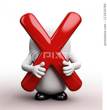 Banning entry: a 3d prohibition concept with a red x sign, a virtual warning symbolizing restricted access for banners and websites, ensuring digital safety and control in a visually impactful design 111818760