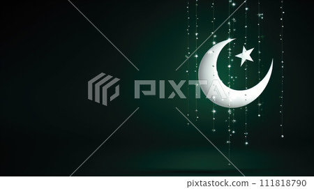 Pakistan day: celebrating unity, freedom, and heritage in a symphony of green and white, honoring the nation's journey towards independence and prosperity on this historic occasion. 111818790