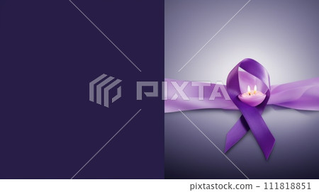 Unite for hope: a world of compassion against cancer, captured through the poignant symbol of a cancer ribbon on World Cancer Day. 111818851