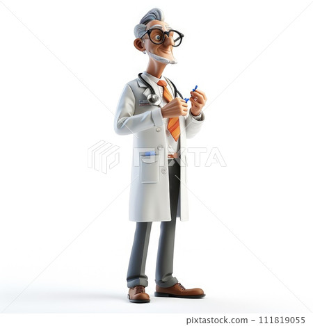 Virtual healing: a 3d character doctor in digital healthcare, combining expertise, compassion, and innovative medical solutions for a virtual and interactive approach to well-being. 111819055
