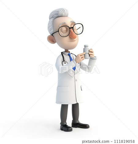 Virtual healing: a 3d character doctor in digital healthcare, combining expertise, compassion, and innovative medical solutions for a virtual and interactive approach to well-being. 111819058